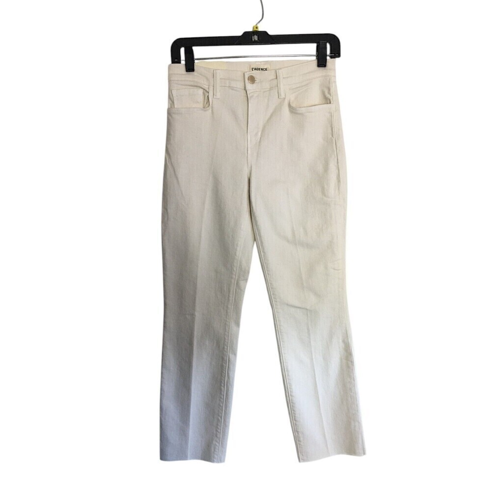 L'Agence Jeans Women's Size 25 " Vintage " White Sada Cropped Slim